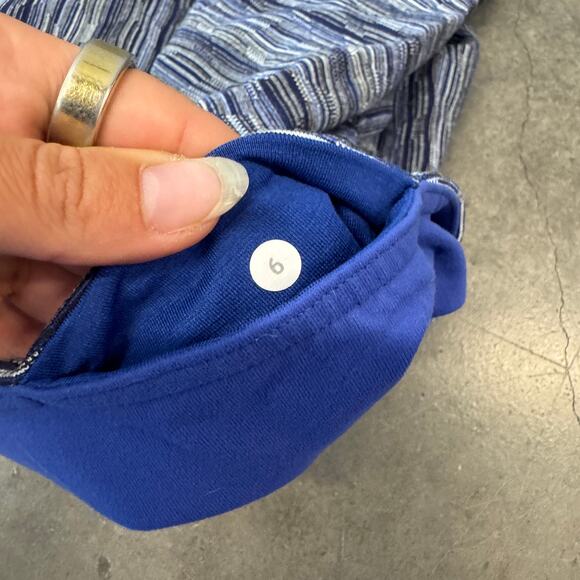 Vintage Y2k Lululemon Wunder Under Crop 6 Space Dye Twist Sapphire Blue Legging - Picture 5 of 8